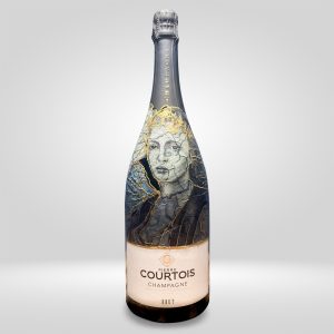 Champagne Magnum decorata a mano COURTOIS [CXT25 Asta Benefica - pezzo unico]