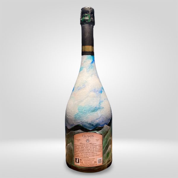 Champagne Magnum decorata a mano VIGNON [CXT25 Asta Benefica - pezzo unico] - immagine 2